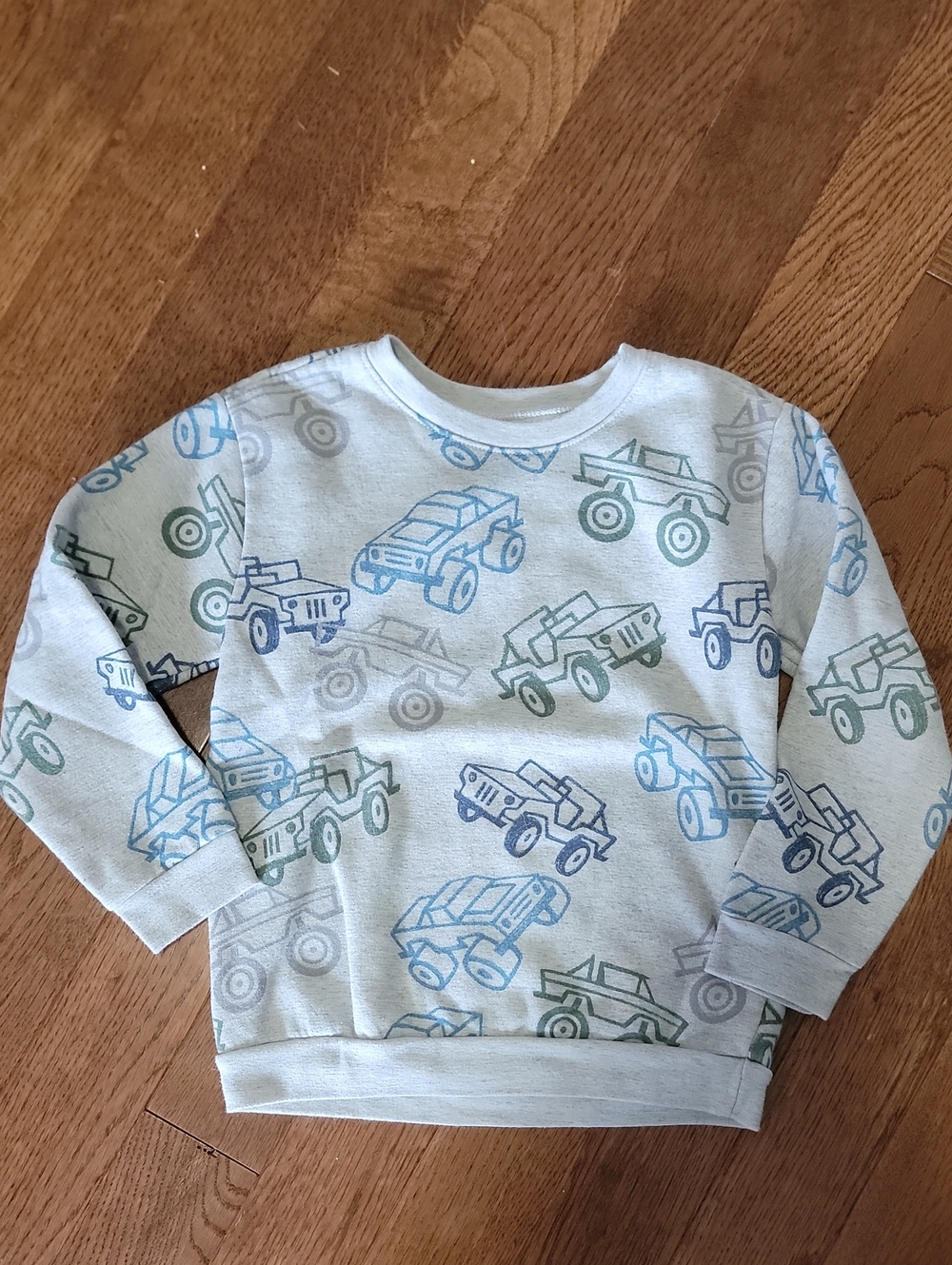 Garanimals Light Gray Sweatshirt with Blue and Green Trucks